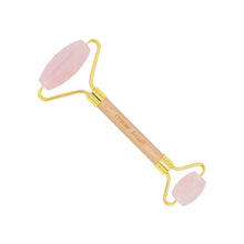 Rodillo facial de cuarzo rosa