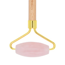 Rodillo facial de cuarzo rosa