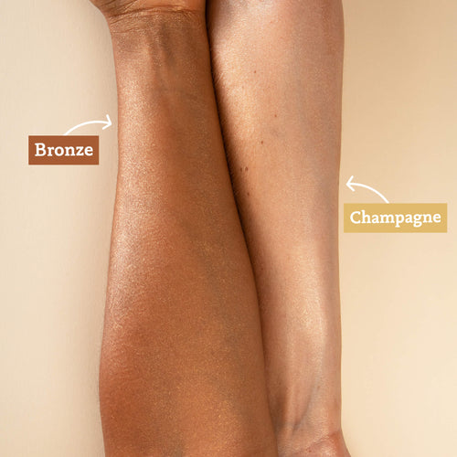 utilisation des paillettes bronze et champagne comme avant