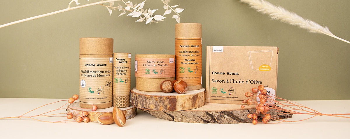 ensemble des produits cosmétiques comme avant