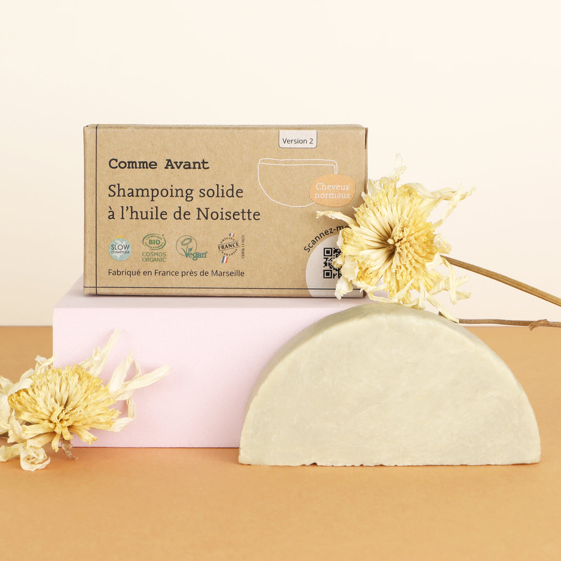 Shampoing solide et biologique à l'huile de noisette