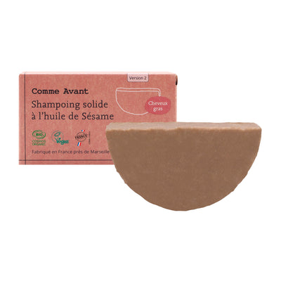 Champú sólido con aceite de sésamo para cabello graso - Versión 2