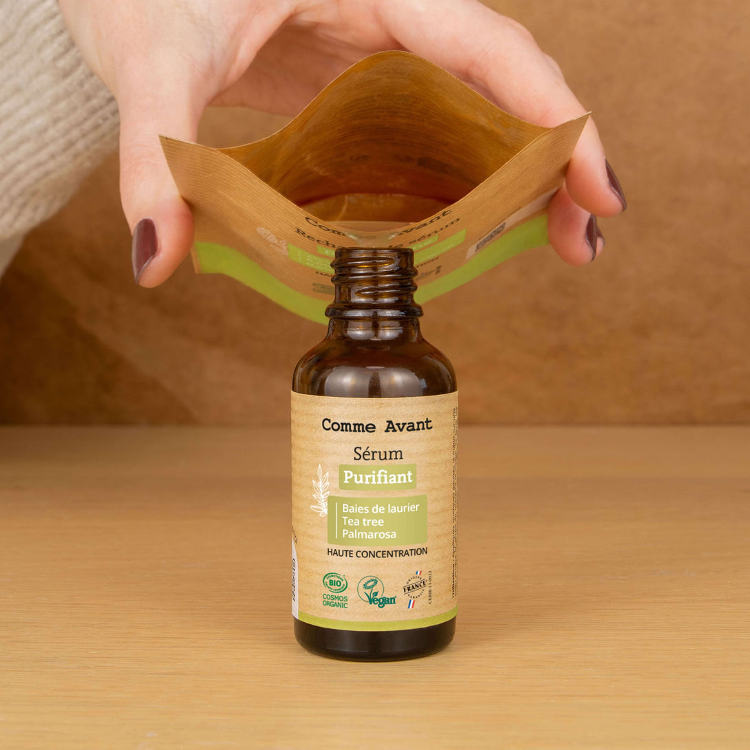 recharges de sérum comme avant sérum purifiant