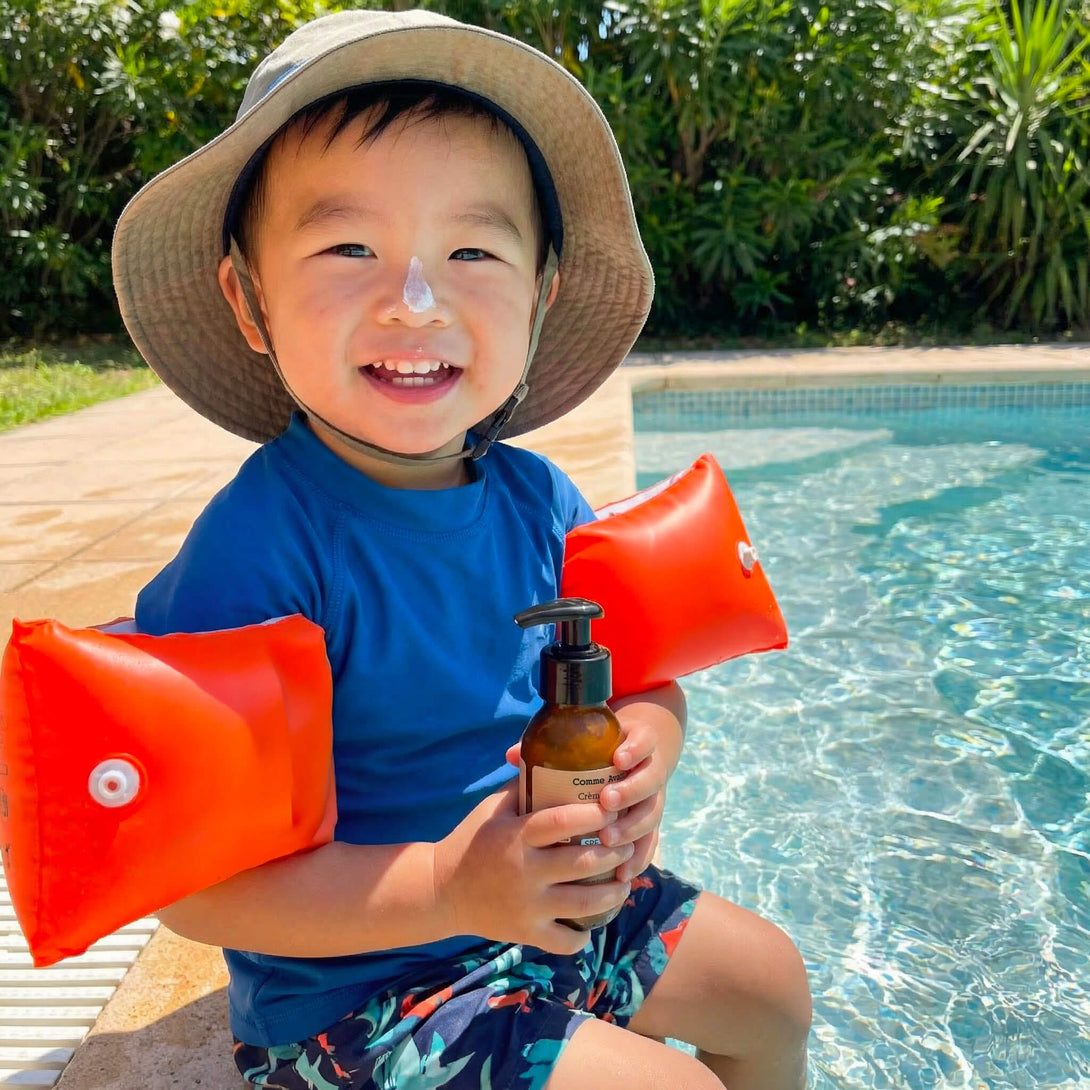 utilisation enfant creme solaire comme avant