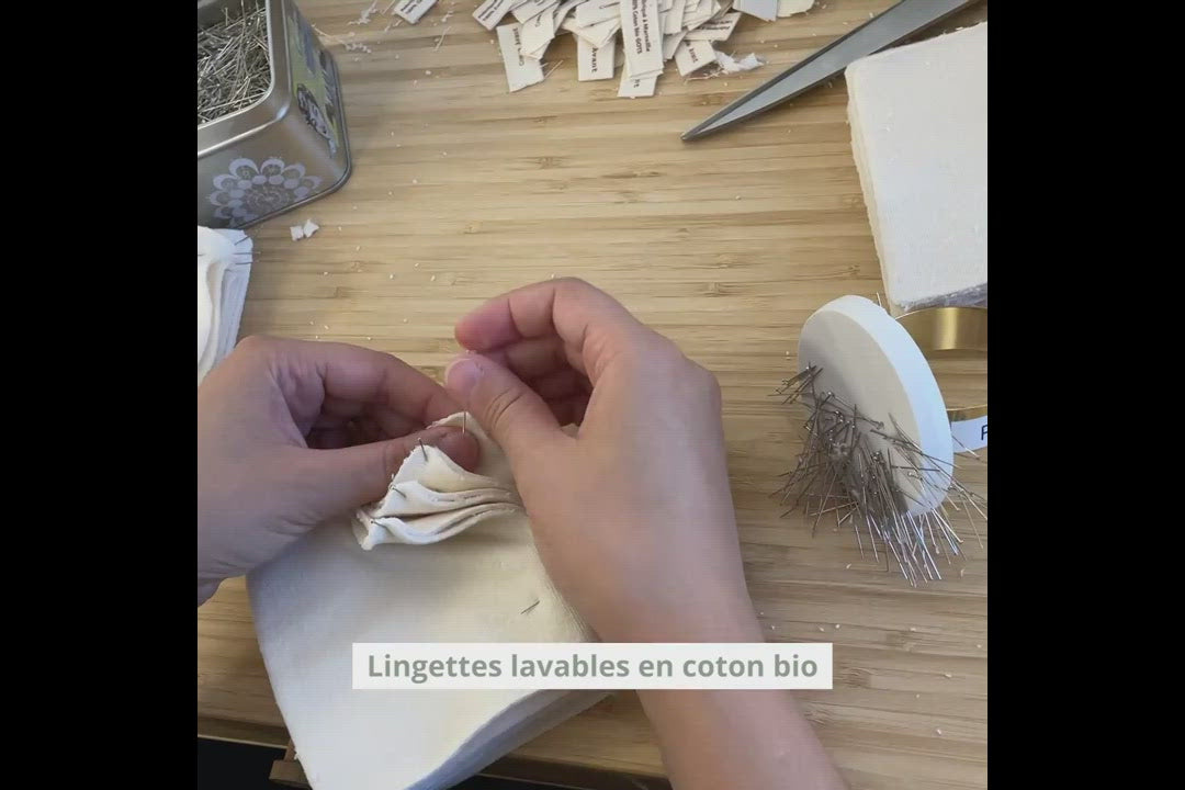 Lingettes lavables en coton bio comme avant